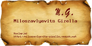 Miloszavlyevits Gizella névjegykártya