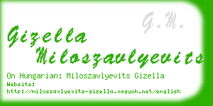 gizella miloszavlyevits business card